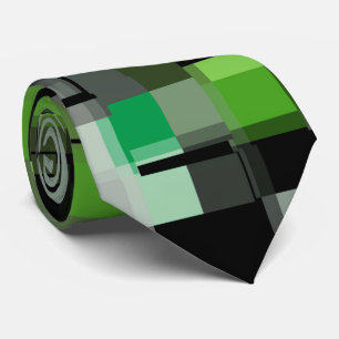 Gravata Padrão de tendências branco-preto verde