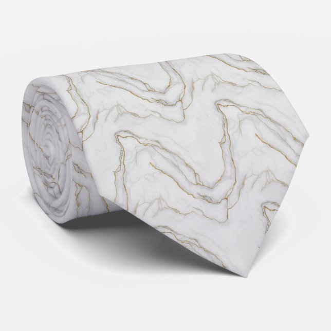 Gravata Padrão de Textura de Mármore Elegante (Rolled)