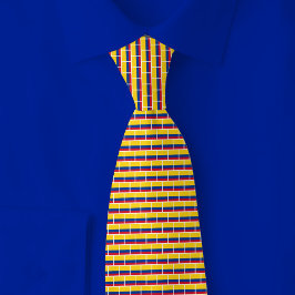 Gravata Padrão de Tijolo da Bandeira da Colômbia