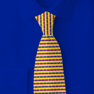 Gravata Padrão de Tijolo da Bandeira da Colômbia