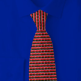 Gravata Padrão de Tijolo da Bandeira de Angola