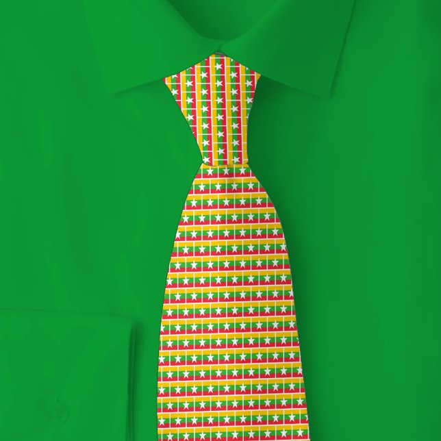 Gravata Padrão de Tijolo da Bandeira de Myanmar (Criador carregado)