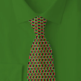 Gravata Padrão de Tijolo da Bandeira do Afeganistão