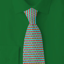 Gravata Padrão de Tijolo da Bandeira do Azerbaijão
