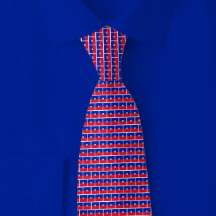 Gravata Padrão de Tijolo da Bandeira do Haiti