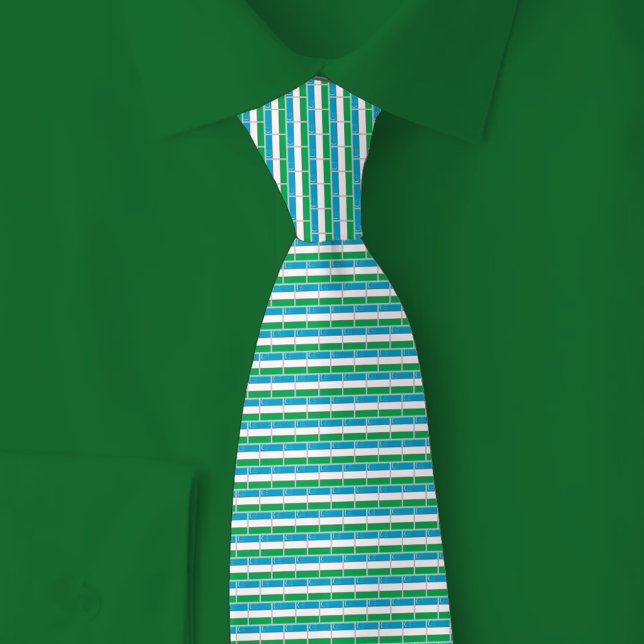 Gravata Padrão de Tijolo da Bandeira do Uzbequistão (Criador carregado)
