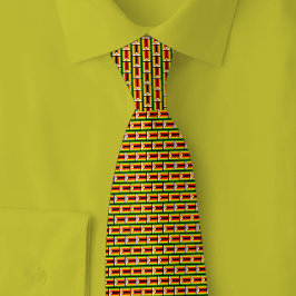 Gravata Padrão de Tijolo da Bandeira do Zimbábue