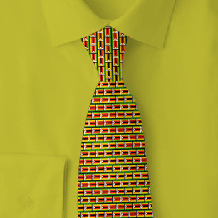 Gravata Padrão de Tijolo da Bandeira do Zimbábue