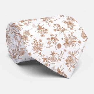 Gravata Padrão de Toile Floral de Outono