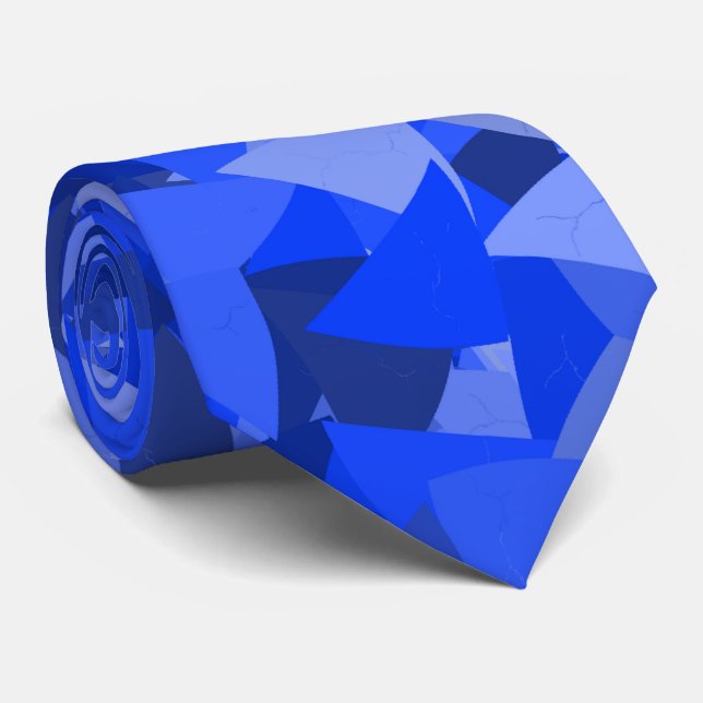 Gravata Padrão de Triângulo Azul (Rolled)