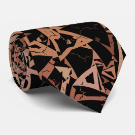 Gravata Padrão de Triângulo Preto Castanho