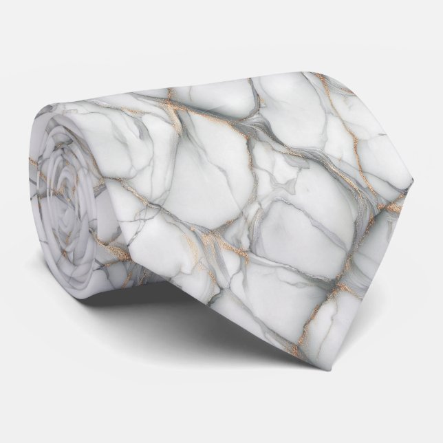 Gravata Padrão de Veio de Mármore Elegante (Rolled)