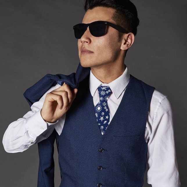 Gravata Padrão de Verão Azul marinho (Criador carregado)