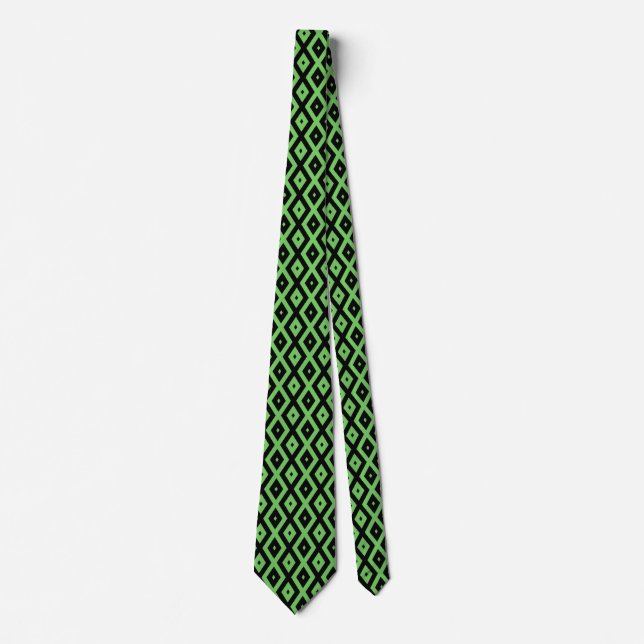 Gravata Padrão de verde limão e diamante preto (Frente)