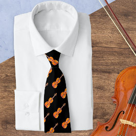 Gravata Padrão de Violino Instrumento Musical Amante da Mú