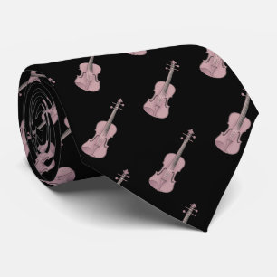 Gravata Padrão de Violino - Rosa e Preto