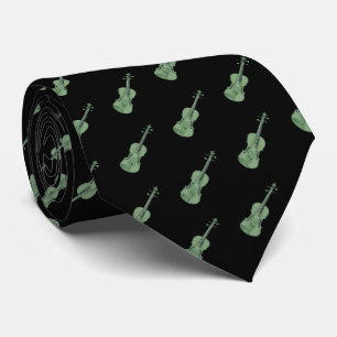 Gravata Padrão de Violino - Verde e Preto