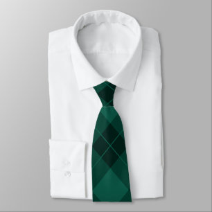 Gravata Padrão de Xadrez Verde Elegante