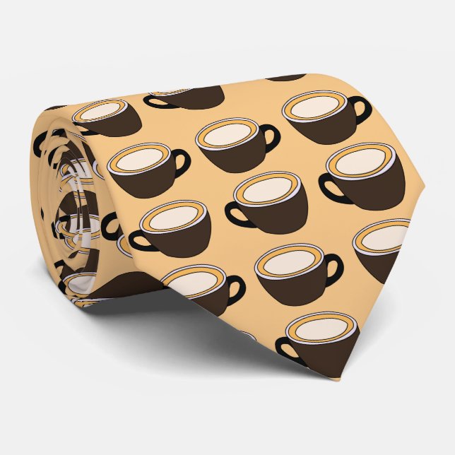 Gravata Padrão de Xícara de Café (Rolled)