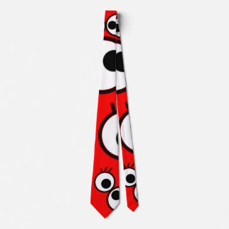 Gravata Padrão Desenho Olho Vermelho Divertido