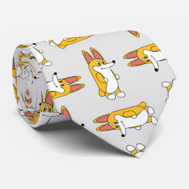 Gravata Padrão Divertido de Cartoon Corgi