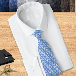 Gravata Padrão do Círculo Médio Geométrico Legal Branco Az