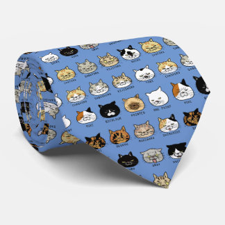 Gravata * padrão do gato*猫 柄 ブ サ 猫 ル ー ネ ク タ ブ イ em 【 de d
