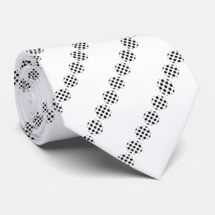 Gravata Padrão dos círculos da Bolinhas preta em branco