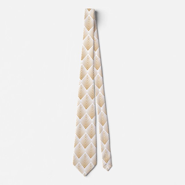 Gravata Padrão Dourado das flores do ventilador de Deco de (Frente)