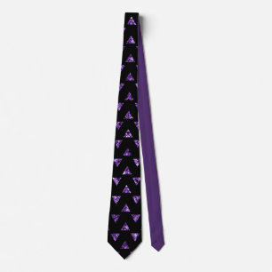 Gravata Padrão Elegante de Gem Roxo Preto
