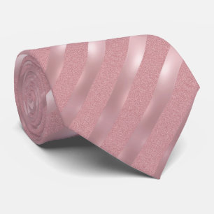 Gravata Padrão Elegante de Modelo com Glitter Dourado Rosa
