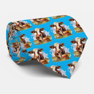 Gravata Padrão engraçado de amantes de vacas em azulejos