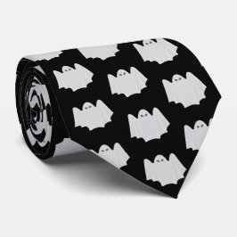 Gravata Padrão fantasma bonito, preto e branco Halloween