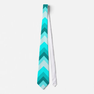 Gravata Padrão feminino Ombre em azul turquesa Chevron