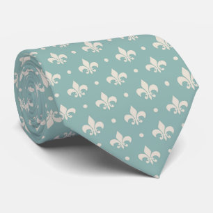 Gravata Padrão Fleur De Lis da cinza em fundo de turquesa