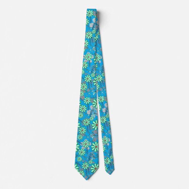 Gravata Padrão floral 17.b Lblue BG (Frente)