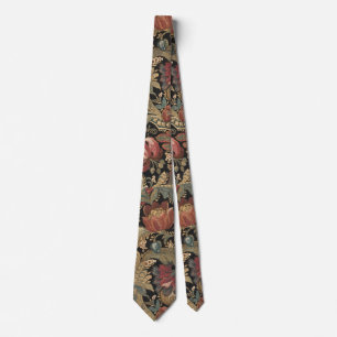 Gravata Padrão Floral Botânico Vintage Sombrio e Mal-humor