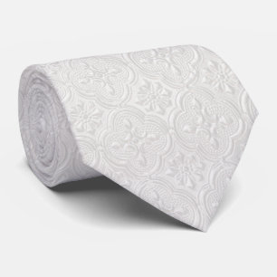 Gravata Padrão Floral Branco