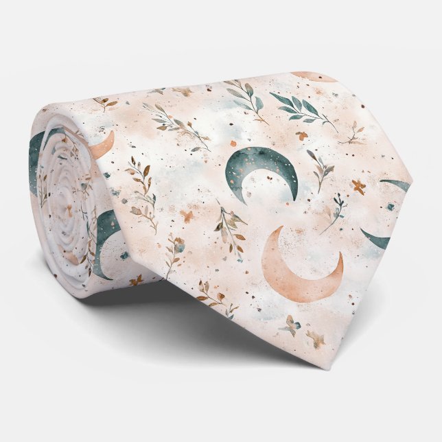 Gravata Padrão Floral Celestial (6) (Rolled)