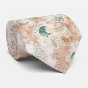 Gravata Padrão Floral Celestial Boho Lua (10)