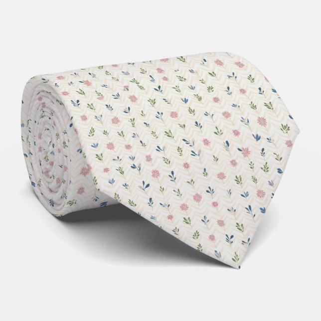 Gravata Padrão Floral com Micro Gradiente (Rolled)