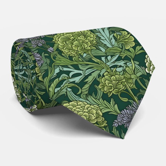 Gravata Padrão floral contínuo no estilo de William Morris (Rolled)