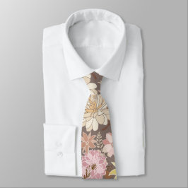 Gravata Padrão Floral de Asfalto Boho Rústico
