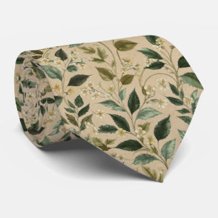 Gravata Padrão Floral de Folha Botânica