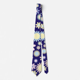 Gravata Padrão Floral de Fundo Azul