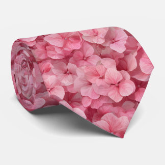 Gravata Padrão Floral de Hortênsia Rosa