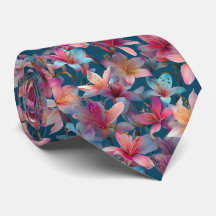 Padrão Floral de Lírio Multicolorido Vibrante