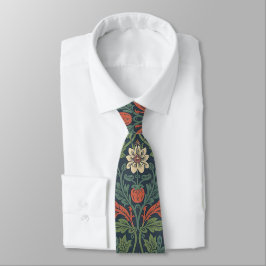 Gravata Padrão Floral de Morango Elegante de William Morri