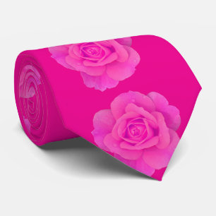 Gravata Padrão Floral de Rosa Rosa Presente Abstrato Favor