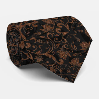 Gravata Padrão floral de tigre preto-branco